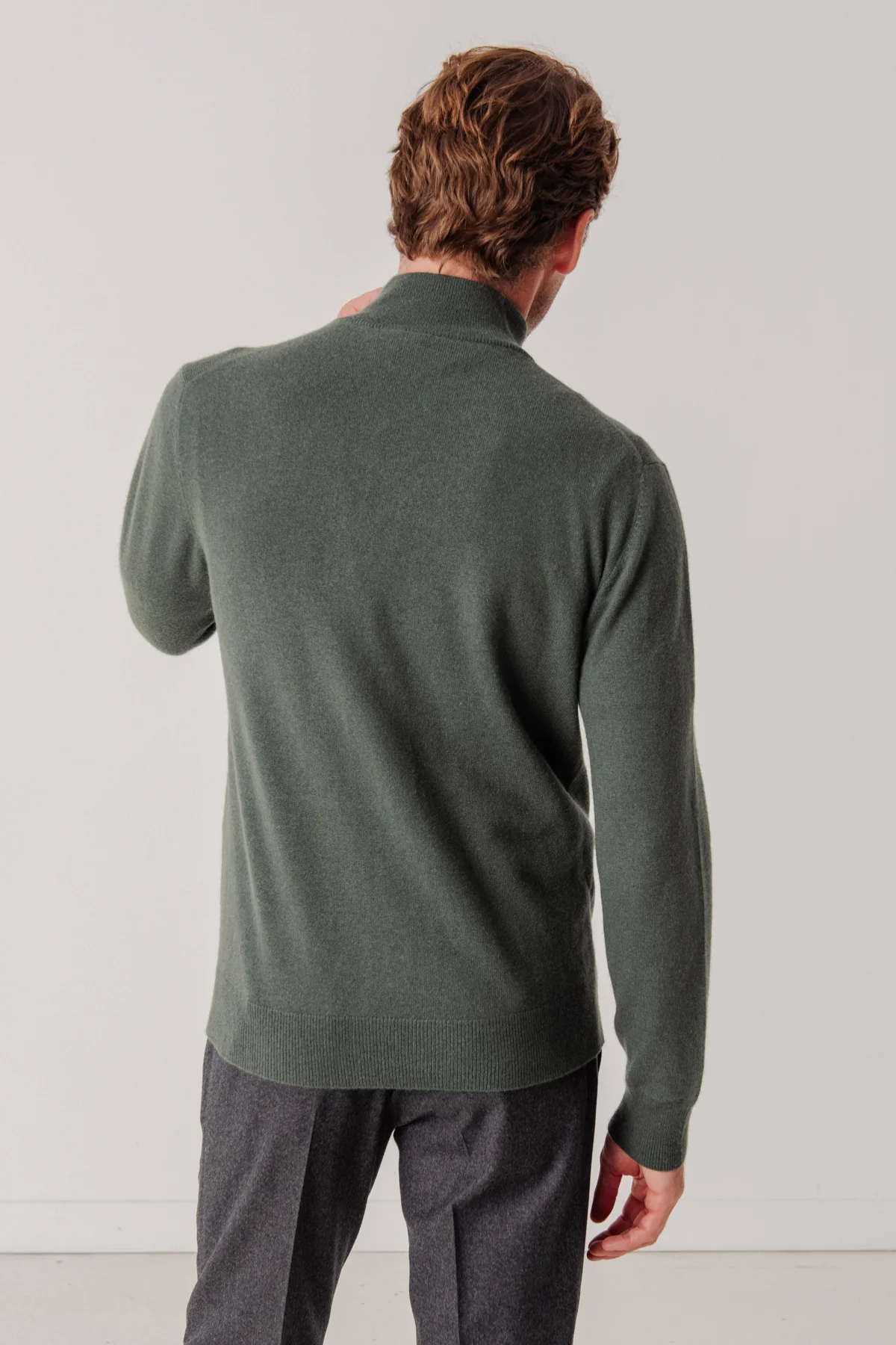 Cardigan Philip en laine et cachemire vert – Image 4