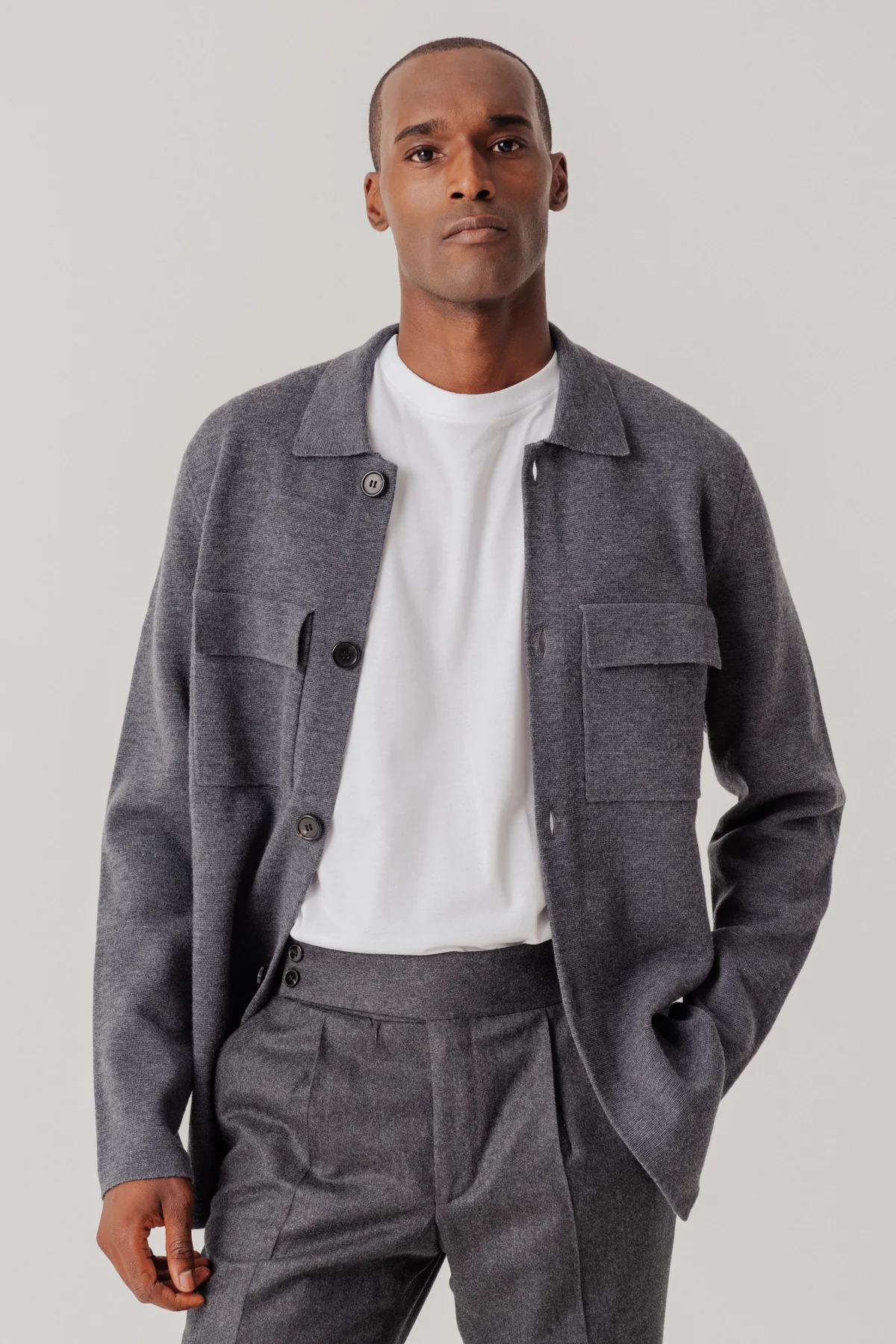 Surchemise Stanley en laine merinos gris – Image 3