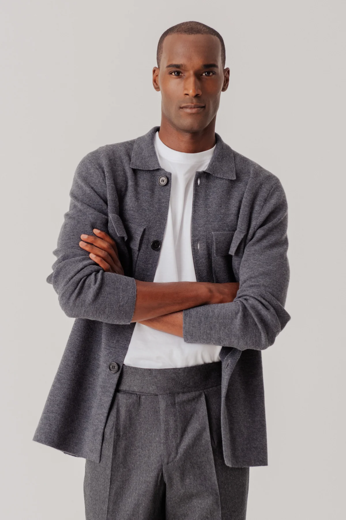 Surchemise Stanley en laine merinos gris – Image 4