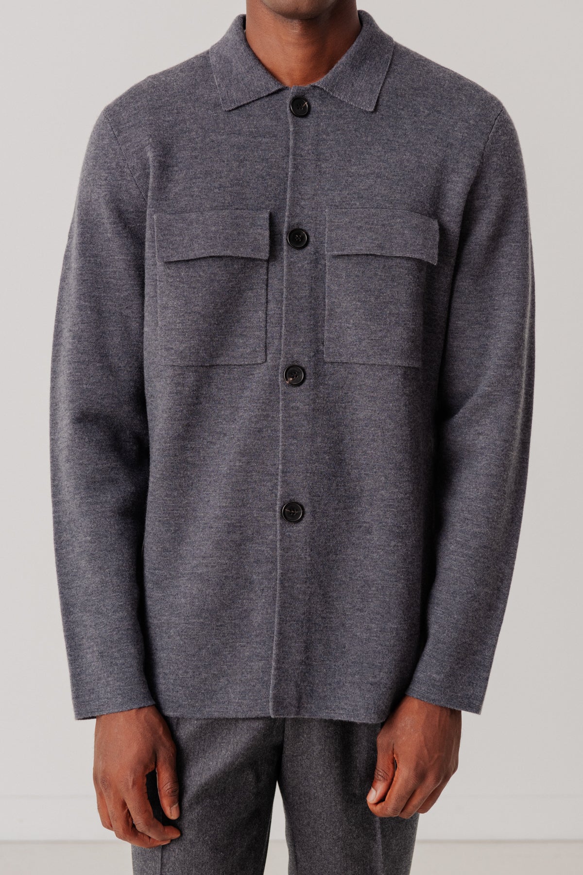 Surchemise Stanley en laine merinos gris – Image 5