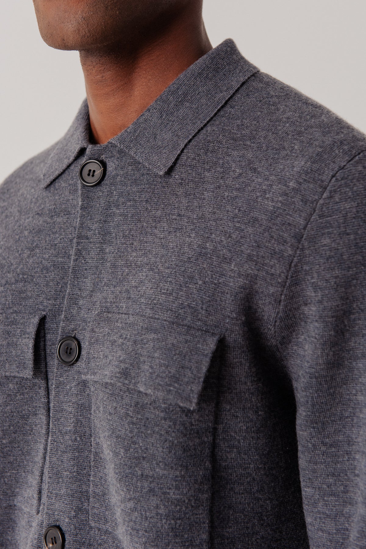 Surchemise Stanley en laine merinos gris – Image 2